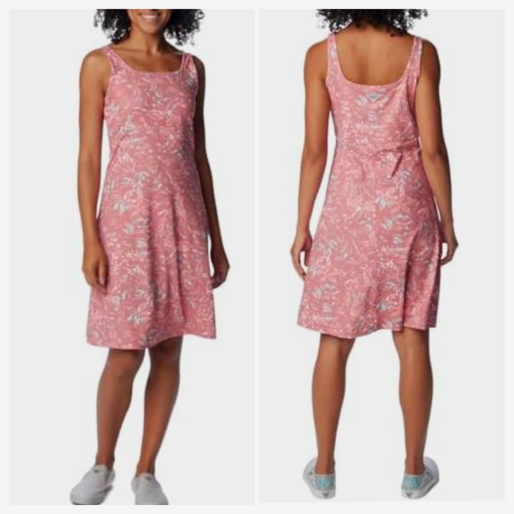 Columbia PFG Freezer III Dress Womens XS Sandalwood Pink Tropical Resort UPF 30